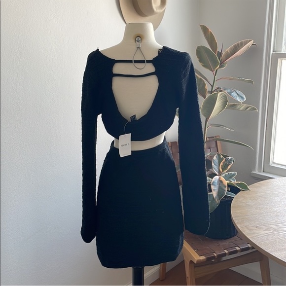 Black Cutout Dress Knit NWT Forever 21 M - Picture 3 of 6